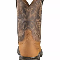 Ariat Men's 10" Sierra Pull On Western Work Boots - Square Toe -UK Winter Shoes Sales 2023 030390 BR BK