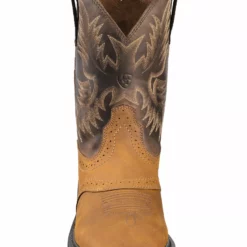 Ariat Men's 10" Sierra Pull On Western Work Boots - Square Toe -UK Winter Shoes Sales 2023 030390 BR FT