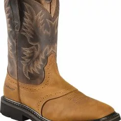 Ariat Men's 10" Sierra Pull On Western Work Boots - Square Toe