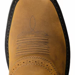 Ariat Men's 10" Sierra Pull On Western Work Boots - Square Toe -UK Winter Shoes Sales 2023 030390 BR TP