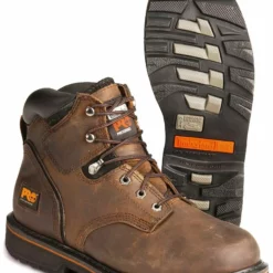 Timberland Men's Brown Pit Boss 6" Work Boots - Steel Toe 