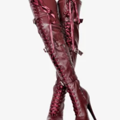 Sexy Thigh High Boots Women's Black Platform Faux Fur Buckle Detail Over Knee High Heel Boots -UK Winter Shoes Sales 2023 11a0625b 4558 4f88 8458 1685bbd9fa1c