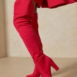 Women's Wide Calf Thigh High Boots Suede Chunky Heel Over The Knee Boots -UK Winter Shoes Sales 2023 13e22b71 f7fd 4c70 bc4c ab203f68021e