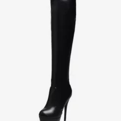 Platform Thigh High Boots Womens Solid Color Bright Leather Round Toe Stiletto Heel Boots -UK Winter Shoes Sales 2023 19456f9f ea79 4e78 831a 2fce80c27e6e