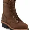 Chippewa Men's Tan Waterproof Logger Work Boots - Steel Toe