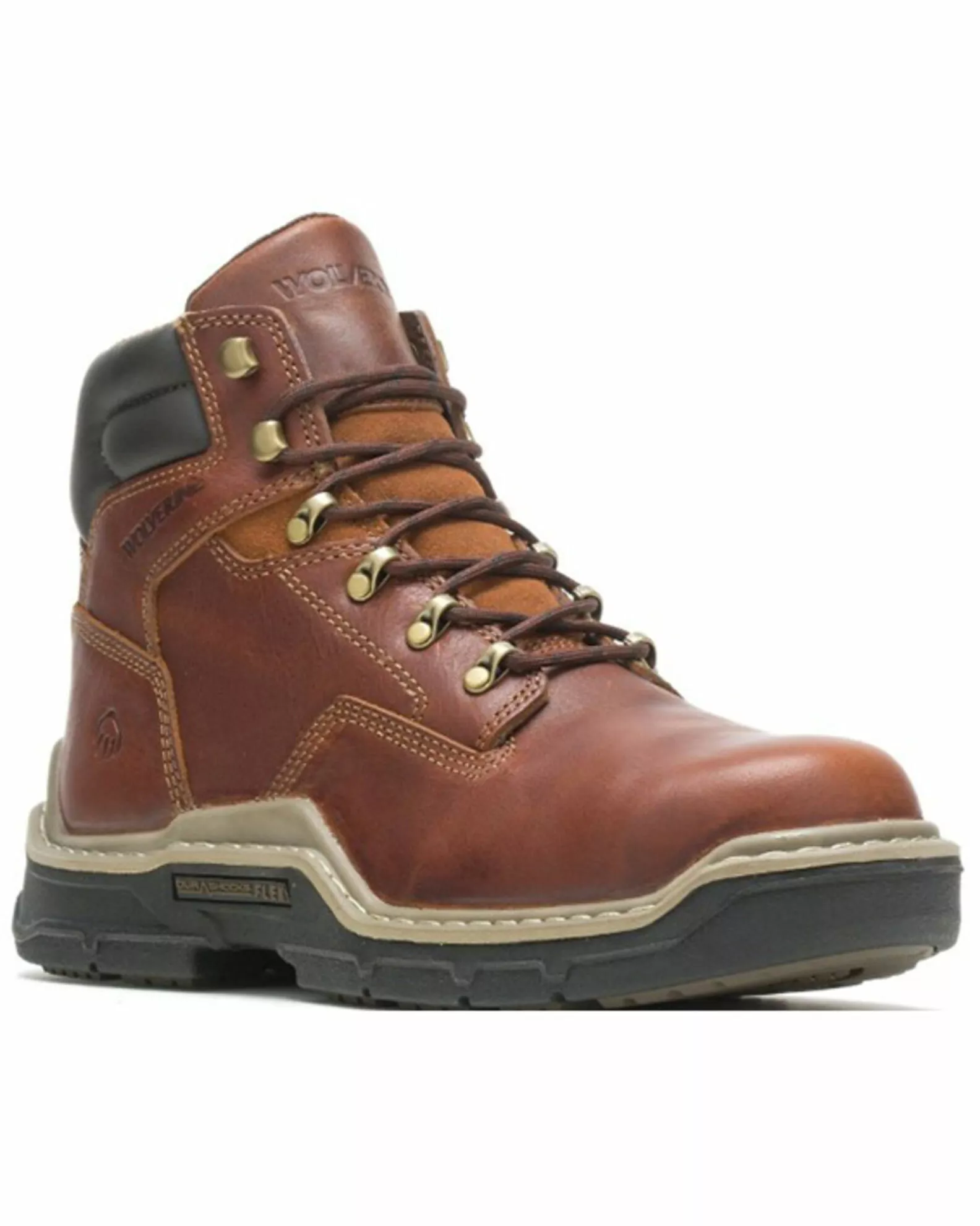 Wolverine Men's 6" Peanut Raider Durashock Lace-Up Work Boots - Soft Toe 3 Wolverine Men's 6" Peanut Raider Durashock Lace-Up Work Boots - Soft Toe