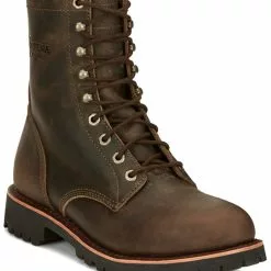 Chippewa Men's Wood Classic 2.0 8" Lace-Up Soft Work Boots - Round Toe 
