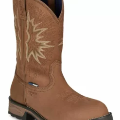 Tony Lama Men's Boom Saddle Cowhide Pull On Western Work Boots - Composite Toe 