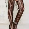 Black Sexy Shoes Over Knee High Heel Open Toe Cut Out Thigh High Boots -UK Winter Shoes Sales 2023 201709211121010801136