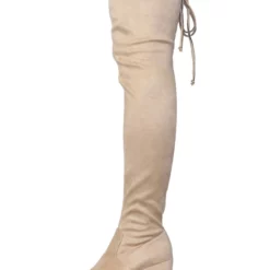 Womens Thigh High Boots Elastic Fabric Solid Color Square Toe Chunky Heel Boots -UK Winter Shoes Sales 2023 201710181447100962474