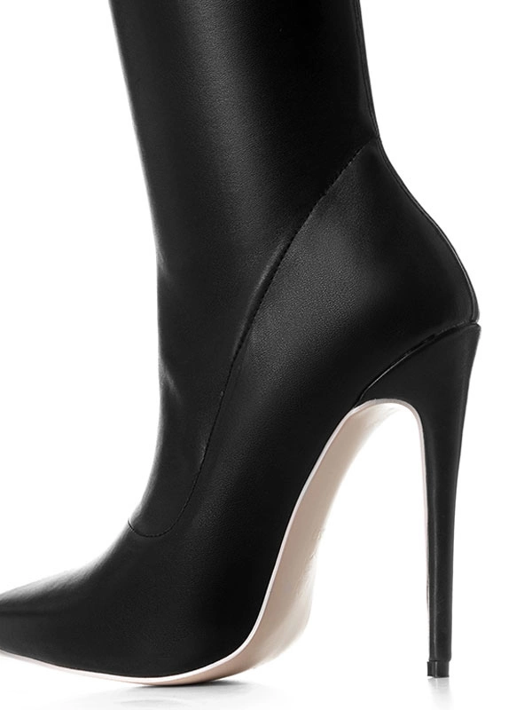 Black Thigh High Boots Womens Pointed Toe Stiletto Heel Over The Knee Boots 8 Black Thigh High Boots Womens Pointed Toe Stiletto Heel Over The Knee Boots - Image 6