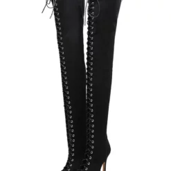 Thigh High Boots Womens Nubuck Lace Up Peep Toe Stiletto Heel Over The Knee Boots 11 Thigh High Boots Womens Nubuck Lace Up Peep Toe Stiletto Heel Over The Knee Boots -UK Winter Shoes Sales 2023 201807251826343525396