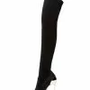 Black Thigh High Boots Womens Elastic Fabric Pointed Toe Stiletto Heel Over The Knee Boots -UK Winter Shoes Sales 2023 201808171831046883244