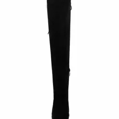 Thigh High Boots Womens Micro Suede Lace Up Round Toe Chunky Heel Over The Knee Boots -UK Winter Shoes Sales 2023 201809131851279162035
