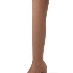 Thigh High Boots Womens Elastic Fabric Round Toe Chunky Heel Stretch Over The Knee Boots -UK Winter Shoes Sales 2023 201810061344370926485