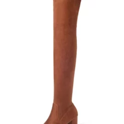 Thigh High Boots Womens Elastic Fabric Round Toe Chunky Heel Stretch Over The Knee Boots -UK Winter Shoes Sales 2023 201810061344373508093