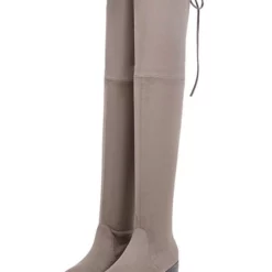 Thigh High Boots Womens Micro Suede Round Toe Flat Heel Over The Knee Boots -UK Winter Shoes Sales 2023 201810061344404324290