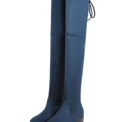Thigh High Boots Womens Micro Suede Round Toe Flat Heel Over The Knee Boots -UK Winter Shoes Sales 2023 201810061344407013553