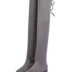 Thigh High Boots Womens Micro Suede Round Toe Flat Heel Over The Knee Boots -UK Winter Shoes Sales 2023 201810061344409812338