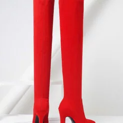 Thigh High Boots Womens Elastic Fabric Pointed Toe Chunky Heel Over The Knee Boots 25 Thigh High Boots Womens Elastic Fabric Pointed Toe Chunky Heel Over The Knee Boots -UK Winter Shoes Sales 2023 201810061344429569670