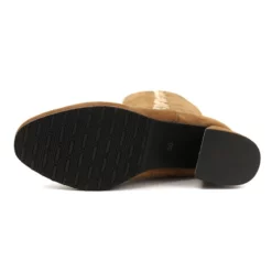 Knee High Boots Womens Micro Suede Studded Round Toe Chunky Heel Boots -UK Winter Shoes Sales 2023 201810121707215229462