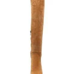 Knee High Boots Womens Micro Suede Buckled Round Toe Flat Heel Boots -UK Winter Shoes Sales 2023 201810121707300913478