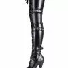 Pole Dance Shoes Black Sexy Boots Women Platform Buckle Detail Lace Up Over The Knee Boots High Heel Thigh High Boots Stripper Shoes -UK Winter Shoes Sales 2023 201811131826004926023
