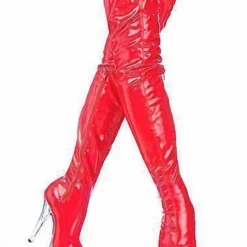 Pole Dance Shoes Women Xmas Over The Knee Boots Red Platform High Heel Thigh High Boots Sexy Shoes Stripper Shoes