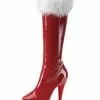 Red Xmas Sexy Platform Boots Women Fur Trim High Heel Boots Winter Shoes -UK Winter Shoes Sales 2023 201811271746330034640