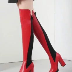 Thigh High Boots Womens And Micro Suede Patchwork Bright Leather Round Toe Chunky Heel Over The Knee Boots 12 Thigh High Boots Womens And Micro Suede Patchwork Bright Leather Round Toe Chunky Heel Over The Knee Boots -UK Winter Shoes Sales 2023 201811281424366737399