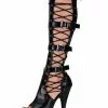 Pole Dance Shoes Black Sexy Boots Women Peep Toe Platform Cut Out Buckle Detail High Heel Boots Stripper Shoes
