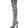 Pole Dance Shoes Women Sexy Boots Platform Stripper Shoes Zebra Print Spool Heel Rave Club Thigh High Boots Stripper Shoes -UK Winter Shoes Sales 2023 201908191736376059494