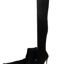 Thigh High Boots Womens Micro Suede Rivets Pointed Toe Stiletto Heel Over The Knee Boots -UK Winter Shoes Sales 2023 201909261744491071465