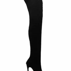 Thigh High Boots Womens Micro Suede Rivets Pointed Toe Stiletto Heel Over The Knee Boots -UK Winter Shoes Sales 2023 201909261744499999559