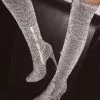 Thigh High Boots Womens Silver Sequined Cloth Pointed Toe Stiletto Heel Over The Knee Boots -UK Winter Shoes Sales 2023 201910301427166185180