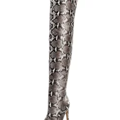 Over The Knee Boots Womens Snake Print Pointed Toe Stiletto Heel Thigh High Boots -UK Winter Shoes Sales 2023 201910301435107781955
