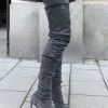 Over The Knee Boots Womens Micro Suede Pointed Toe Stiletto Heel Thigh High Boots 2 Over The Knee Boots Womens Micro Suede Pointed Toe Stiletto Heel Thigh High Boots -UK Winter Shoes Sales 2023 201910301435136163812
