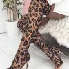 Thigh High Boots Womens Micro Suede Leopard Print Pointed Toe Stiletto Heel Over The Knee Boots -UK Winter Shoes Sales 2023 201910301435155454752
