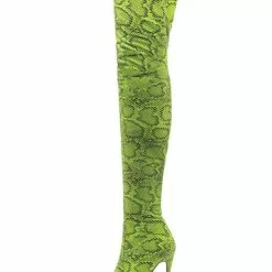 Thigh High Boots Womens Polyster Snake Print Pointed Toe Stiletto Heel Over The Knee Boots