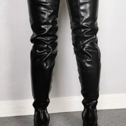 Women Sexy Thigh High Boots Round ToeChunky Heel Rave Club Black Over The Knee Boots -UK Winter Shoes Sales 2023 201912271345394068152
