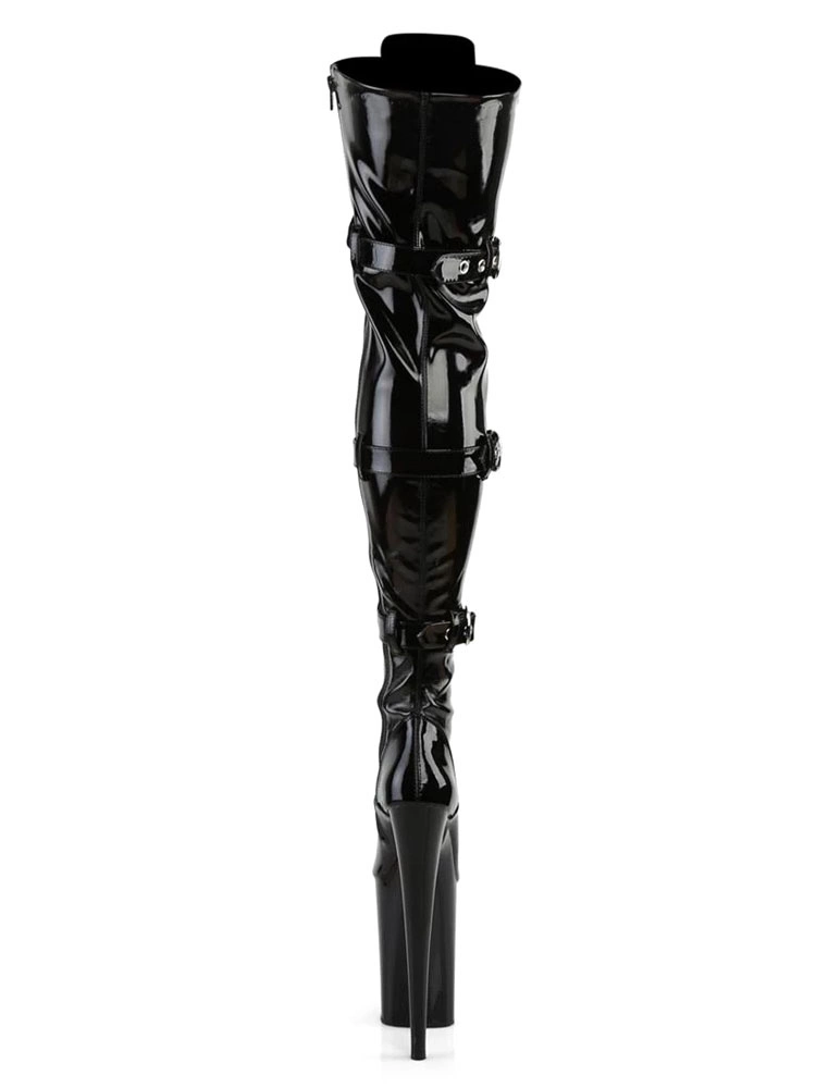 Pole Dance Shoes Women Sexy Boots Round Toe Zipper Zipper Stiletto Heel Rave Club Black Thigh High Boots Stripper Shoes 10 Pole Dance Shoes Women Sexy Boots Round Toe Zipper Zipper Stiletto Heel Rave Club Black Thigh High Boots Stripper Shoes - Image 8