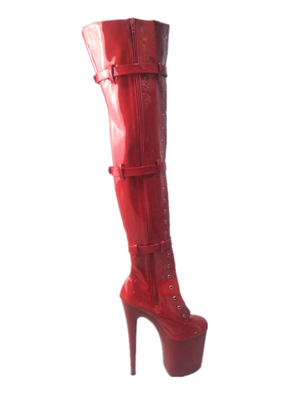 Pole Dance Shoes Women Sexy Boots Round Toe Zipper Zipper Stiletto Heel Rave Club Black Thigh High Boots Stripper Shoes 6 Pole Dance Shoes Women Sexy Boots Round Toe Zipper Zipper Stiletto Heel Rave Club Black Thigh High Boots Stripper Shoes - Image 4