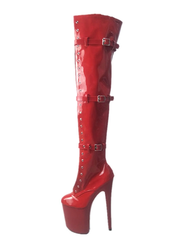 Pole Dance Shoes Women Sexy Boots Round Toe Zipper Zipper Stiletto Heel Rave Club Black Thigh High Boots Stripper Shoes 9 Pole Dance Shoes Women Sexy Boots Round Toe Zipper Zipper Stiletto Heel Rave Club Black Thigh High Boots Stripper Shoes - Image 7