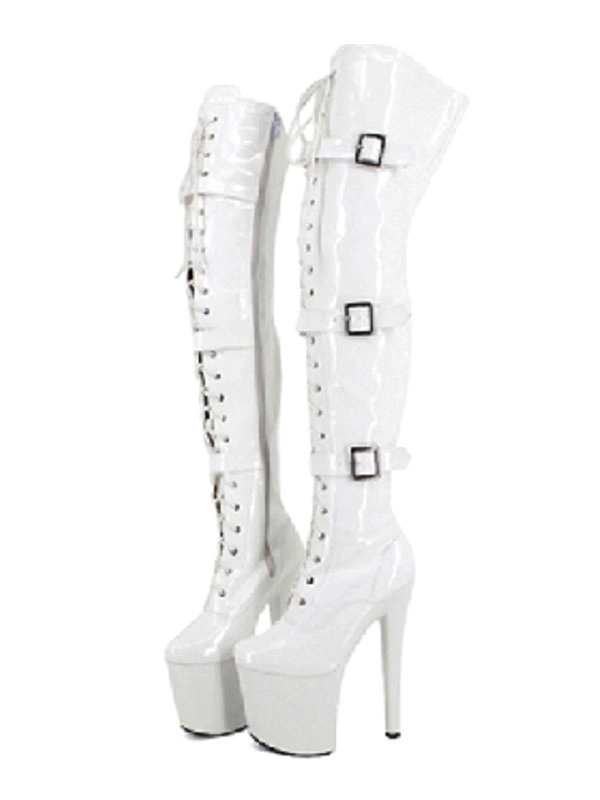 Pole Dance Shoes Women Sexy Boots Round Toe Zipper Zipper Stiletto Heel Rave Club Black Thigh High Boots Stripper Shoes 4 Pole Dance Shoes Women Sexy Boots Round Toe Zipper Zipper Stiletto Heel Rave Club Black Thigh High Boots Stripper Shoes - Image 2