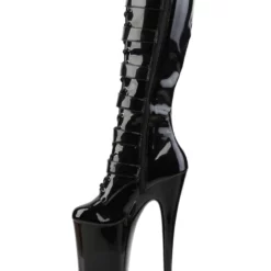 Pole Dance Shoes Sexy High Heel Boots Round Toe Zipper Stiletto Heel Rave Club Black Over The Knee Boots Stripper Shoes -UK Winter Shoes Sales 2023 202003250920557151231
