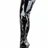 Women Sexy Boots Pointed Toe Zipper Sequins Stiletto Heel Rave Club Black Thigh High Boots