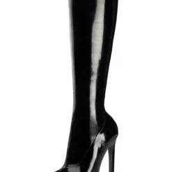 Sexy High Heel Boots Pointed Toe Sequins Stiletto Heel Rave Club Black Thigh High Boots