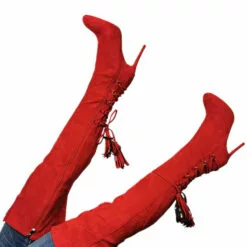 Over The Knee Boots Red Pointed Toe Zipper High Heel Thigh High Boots 12 Over The Knee Boots Red Pointed Toe Zipper High Heel Thigh High Boots -UK Winter Shoes Sales 2023 202007231639118678709