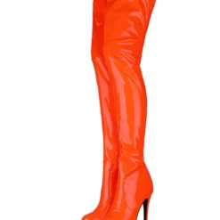 Over The Knee Boots Leather Platform Round Toe Bright Leather Zip Up High Heel Thigh High Boots -UK Winter Shoes Sales 2023 202008081355509227165