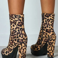 Women Ankle Boots Black Micro Suede Round Toe Chunky Heel High Heel Booties -UK Winter Shoes Sales 2023 202008111137133542527